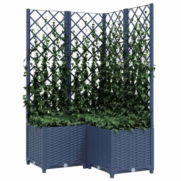 vidaXL plantekasse med espalier 80x80x136 cm PP mørkegrå