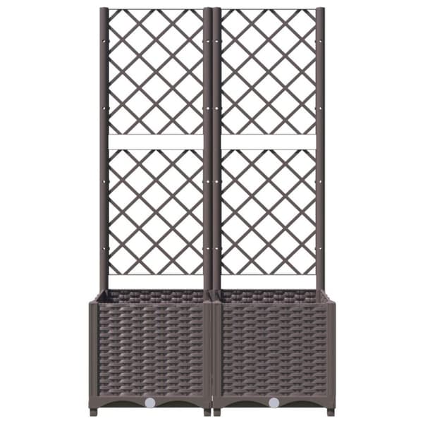 vidaXL plantekasse med espalier 80x40x136 cm PP brun