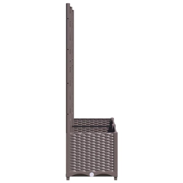 vidaXL plantekasse med espalier 80x40x136 cm PP brun