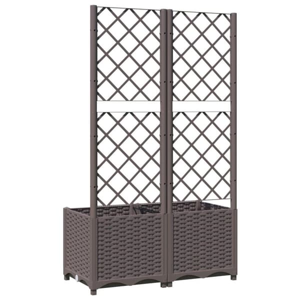 vidaXL plantekasse med espalier 80x40x136 cm PP brun