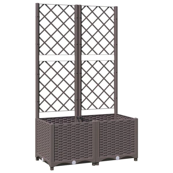 vidaXL plantekasse med espalier 80x40x136 cm PP brun