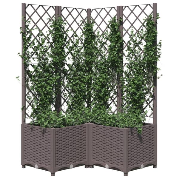 vidaXL plantekasse med espalier 80x80x136 cm PP brun