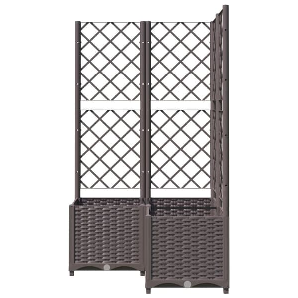vidaXL plantekasse med espalier 80x80x136 cm PP brun
