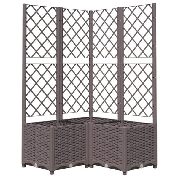 vidaXL plantekasse med espalier 80x80x136 cm PP brun