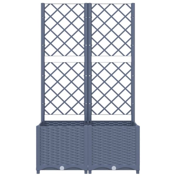 vidaXL plantekasse med espalier 80x40x136 cm PP mørkegrå