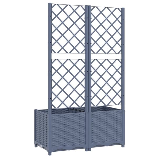 vidaXL plantekasse med espalier 80x40x136 cm PP mørkegrå