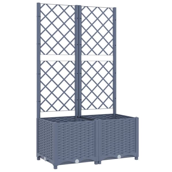 vidaXL plantekasse med espalier 80x40x136 cm PP mørkegrå
