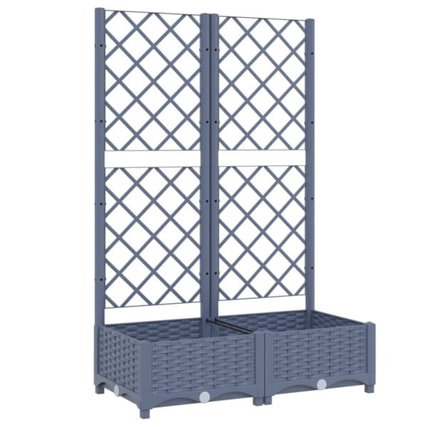 vidaXL plantekasse med espalier 80x40x121,5 cm PP mørkegrå