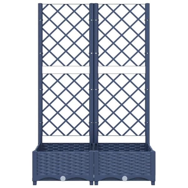 vidaXL plantekasse med espalier 80x40x121,5 cm PP mørkegrå