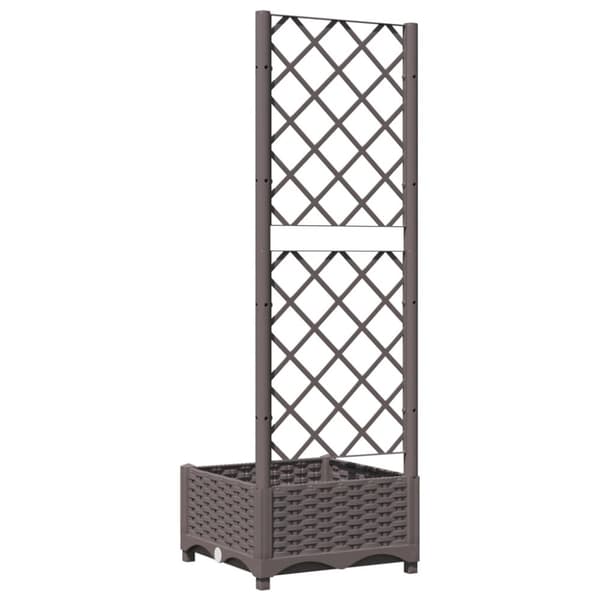 vidaXL Plantekasse med espalier brun 40x40x121,5 cm PP