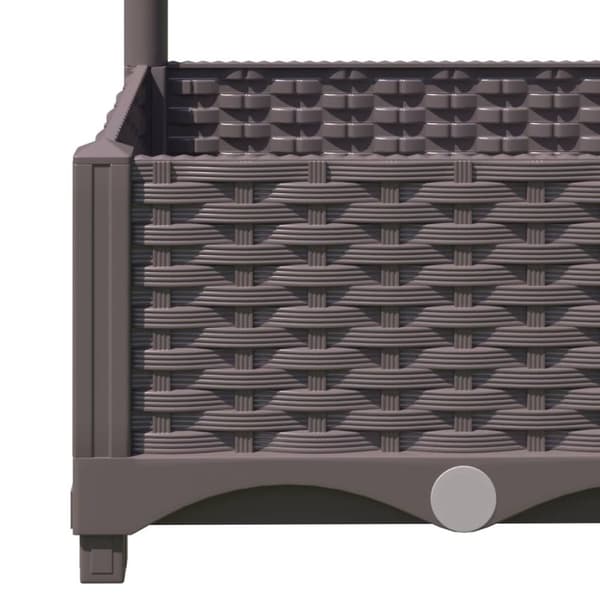 vidaXL Plantekasse med espalier brun 40x40x121,5 cm PP