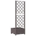 Miniatyrbillede 6 af 8: vidaXL plantekasse med espalier 40x40x121,5 cm PP brun
