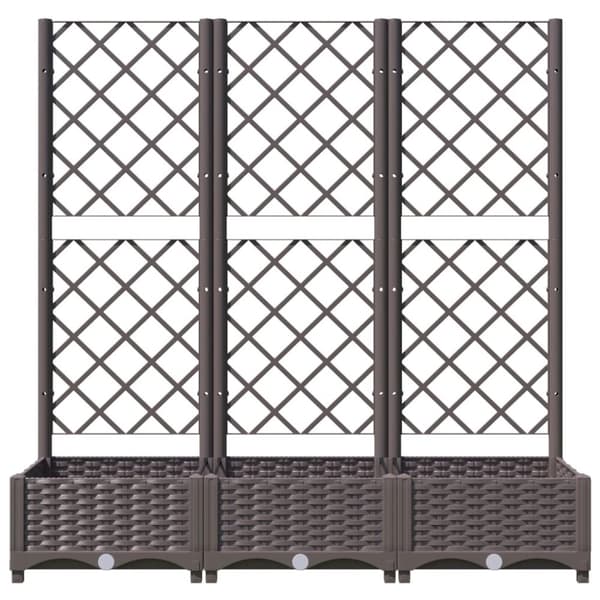 vidaXL plantekasse med espalier 120x40x121,5 cm PP brun