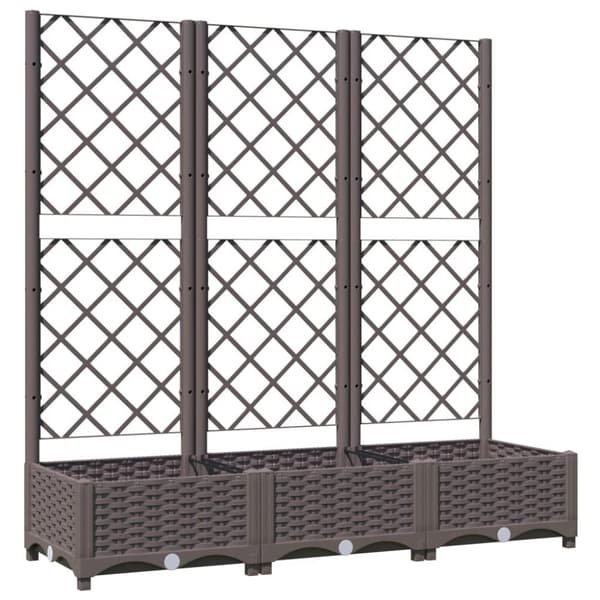 vidaXL plantekasse med espalier 120x40x121,5 cm PP brun
