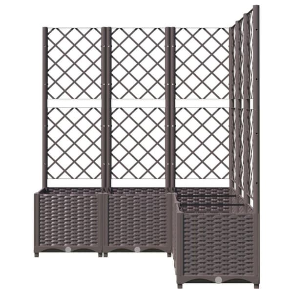 vidaXL plantekasse med espalier 120x120x136 cm PP brun