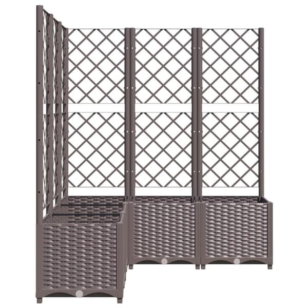 vidaXL plantekasse med espalier 120x120x136 cm PP brun