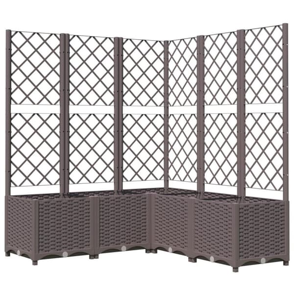 vidaXL plantekasse med espalier 120x120x136 cm PP brun