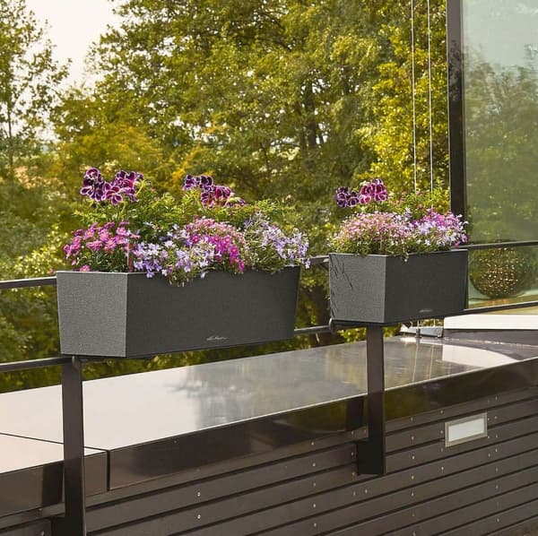 Självvattnande Blomlåda Balconera Stone 80cm grafitsvart