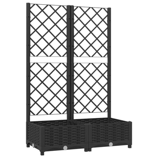 vidaXL plantekasse med espalier 80x40x121,5 cm PP sort