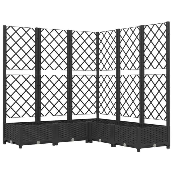vidaXL plantekasse med espalier 120x120x121,5 cm PP sort