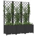 Miniatyrbillede 3 af 8: vidaXL plantekasse med espalier 120x40x136 cm PP sort