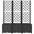 Miniatyrbillede 4 af 8: vidaXL plantekasse med espalier 120x40x136 cm PP sort