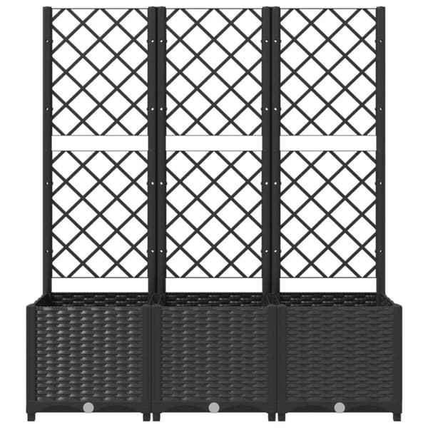 vidaXL plantekasse med espalier 120x40x136 cm PP sort