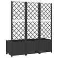 Miniatyrbillede 6 af 8: vidaXL plantekasse med espalier 120x40x136 cm PP sort