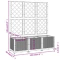Miniatyrbillede 8 af 8: vidaXL plantekasse med espalier 120x40x136 cm PP sort