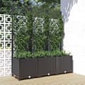Miniatyrbillede 2 af 8: vidaXL plantekasse med espalier 120x40x136 cm PP sort