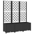 Miniatyrbillede 1 af 8: vidaXL plantekasse med espalier 120x40x136 cm PP sort