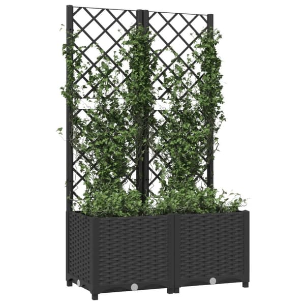 vidaXL plantekasse med espalier 80x40x136 cm PP sort
