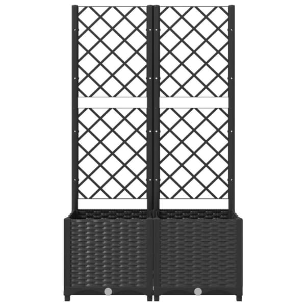 vidaXL plantekasse med espalier 80x40x136 cm PP sort