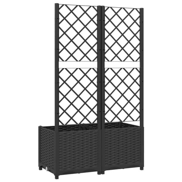 vidaXL plantekasse med espalier 80x40x136 cm PP sort