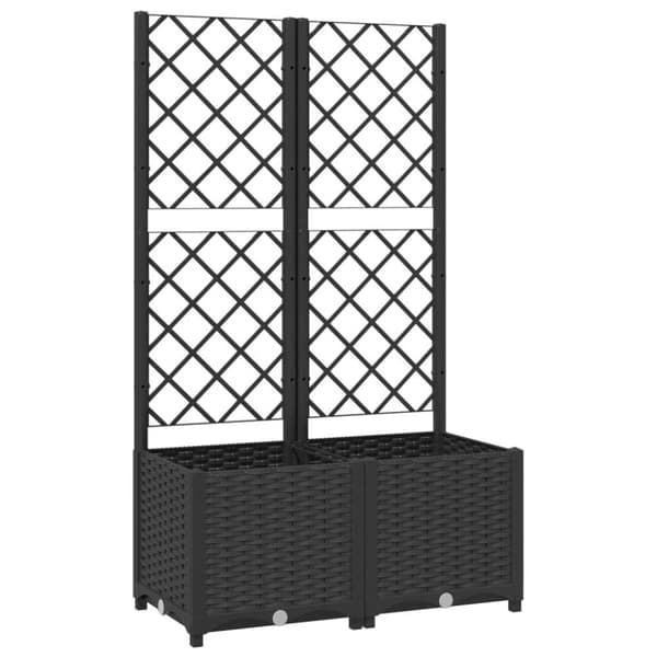 vidaXL plantekasse med espalier 80x40x136 cm PP sort