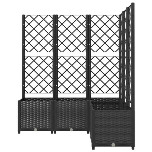 vidaXL Plantekasse med espalier svart 120x120x136 cm PP