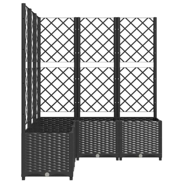 vidaXL Plantekasse med espalier svart 120x120x136 cm PP
