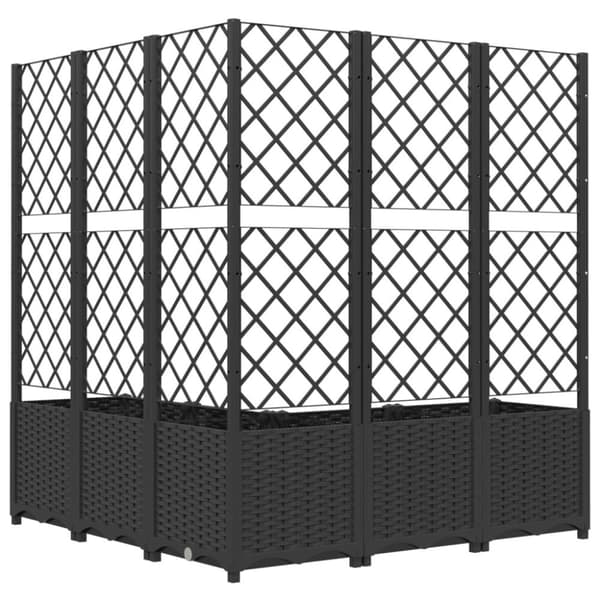 vidaXL Plantekasse med espalier svart 120x120x136 cm PP