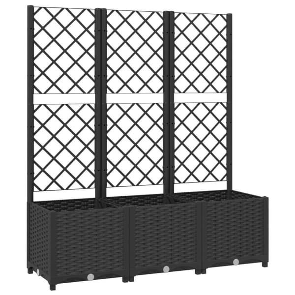 vidaXL Odlingslåda med spaljé svart 120x40x136 cm PP