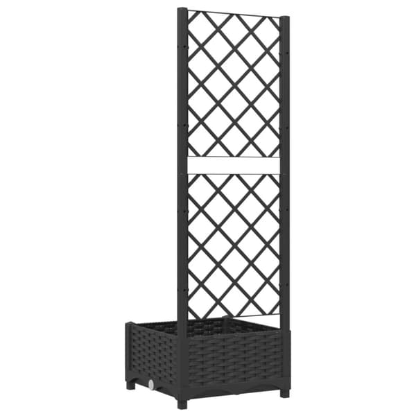 vidaXL Plantekasse med espalier svart 40x40x121,5 cm PP