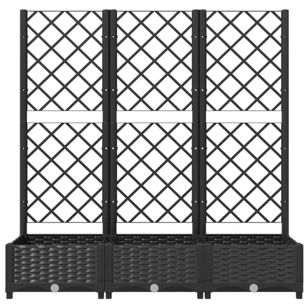 vidaXL Odlingslåda med spaljé svart 120x40x121,5 cm PP