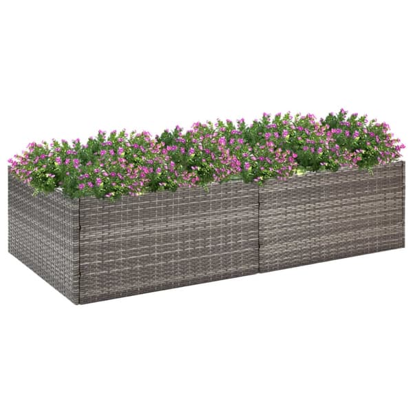 vidaXL plantekasse 157x80x40 cm polyrattan grå