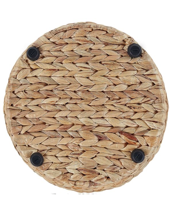 Set med 3 Krukor Naturlig Vattenhyacint Väv Runda Syntetiska Insatser Inomhus Utomhus Boho Rustik Stil