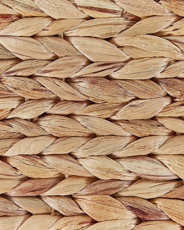 Set med 3 Krukor Naturlig Vattenhyacint Väv Runda Syntetiska Insatser Inomhus Utomhus Boho Rustik Stil