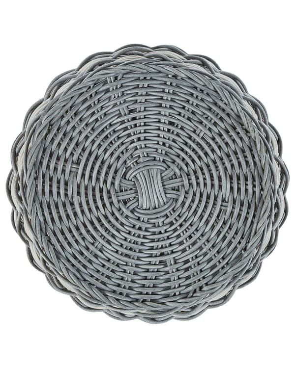 Kurve Grå Hvid Rattan Plastik Sæt 31 x 39 x 49 cm Opbevaringskurve Flet Urtepotteskjuler Tilbehør Planter Indendørs Udendørs med Bærehåndtag