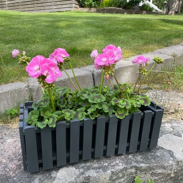 Fency blomlåda grå 50cm