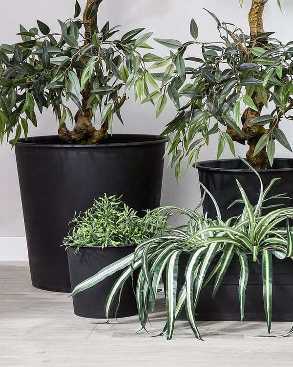 Krukinsats Svart Syntmaterial 26 cm Blomkruka för inomhus- och utomhusbruk