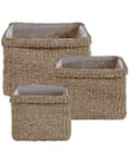 Miniatyrbillede 1 af 11: Urtepotteskjuler Beige Naturligt Søgræs 23 x 34/27 x 36/30 x 45 cm Håndvævet Blomsterkrukker Boho Style Indendørs Dekoration