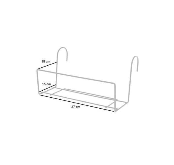 Metall Blomsterkasseholder universal 37cm Hvit