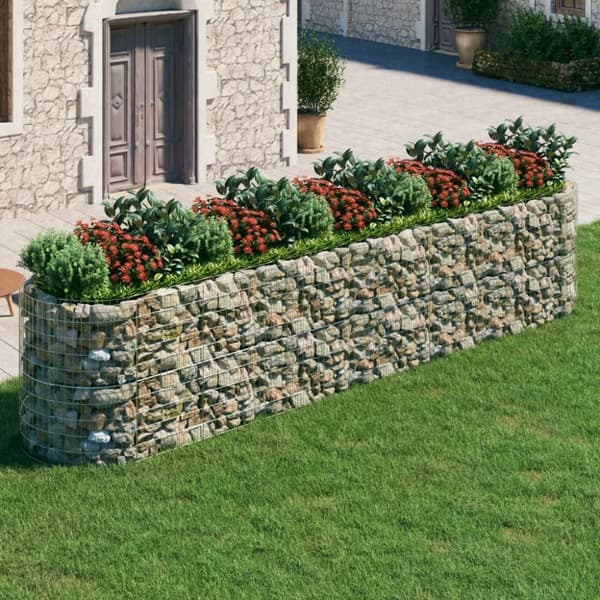 vidaXL Planteringsgabion galvaniserat järn 500x100x100 cm